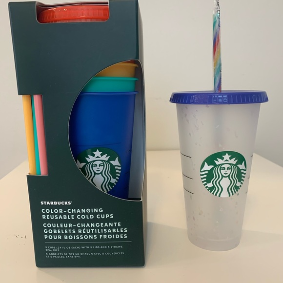 Starbucks Color Changing Cups (5) & 1 Confetti cup